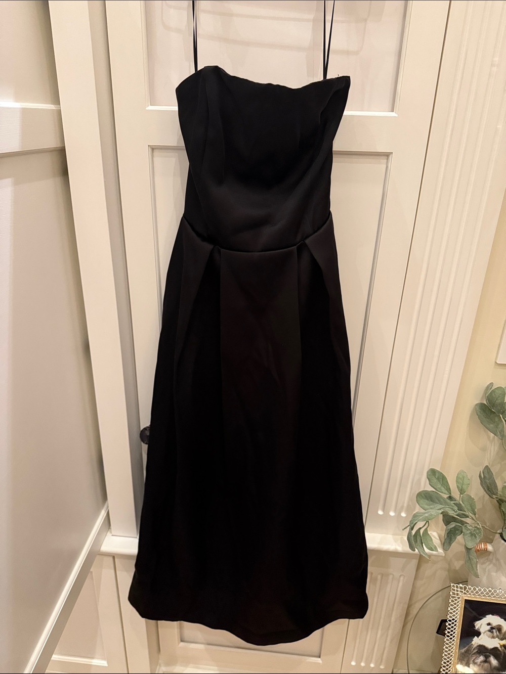 H&M Black Strapless Midi Dress